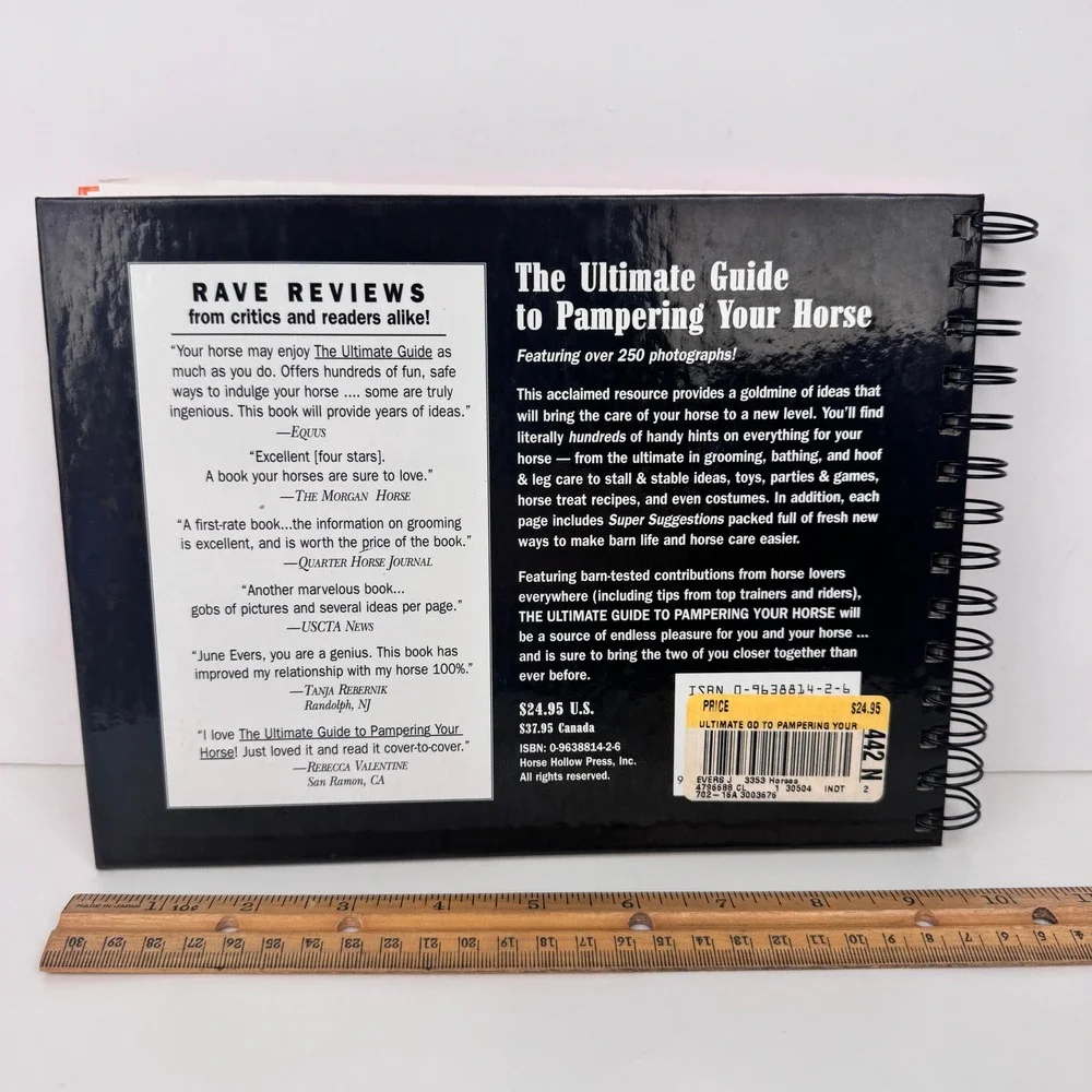 Vtg 2001 Ultimate Guide to Pampering your Horse Hardcover Spiral‎ Bound READ